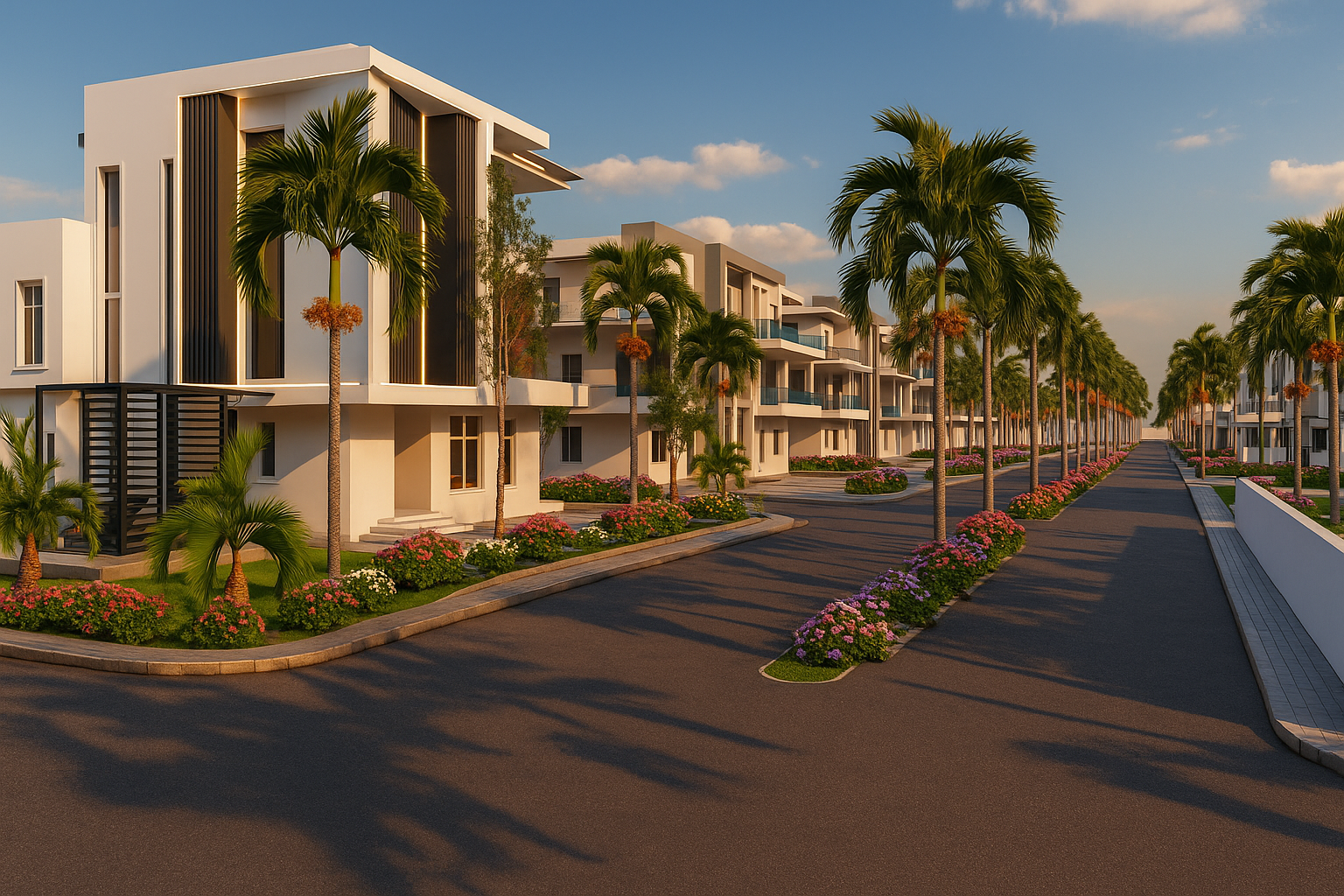 Landscaped surroundings